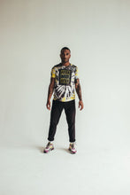 Load image into Gallery viewer, WOOF Black and Yellow Spiral Tie Dye Tee
