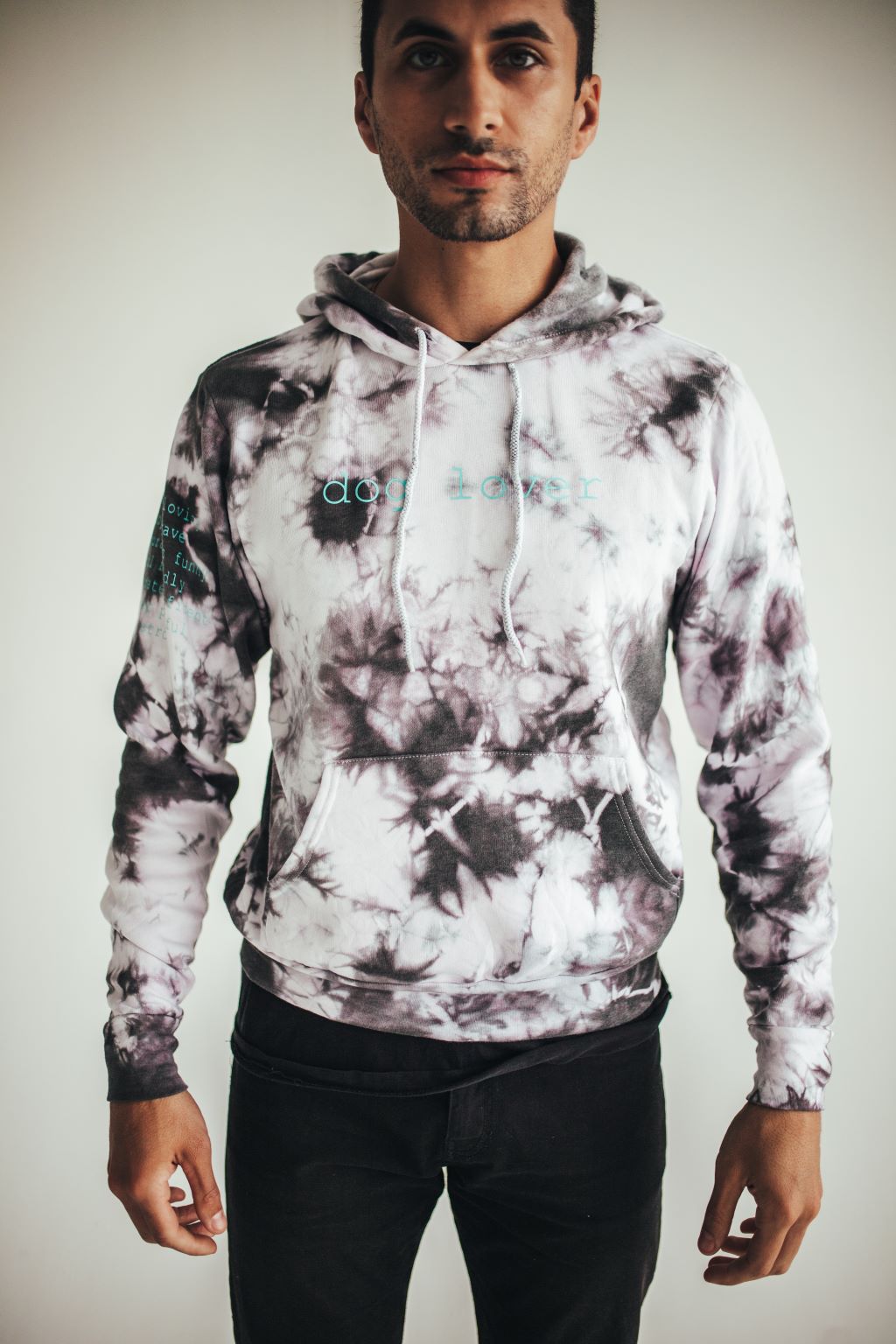 Cosmic Charcoal Dog Lover Tie Dye Hoodie